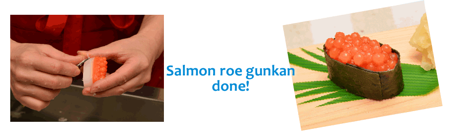 Salmon roe gunkan done!